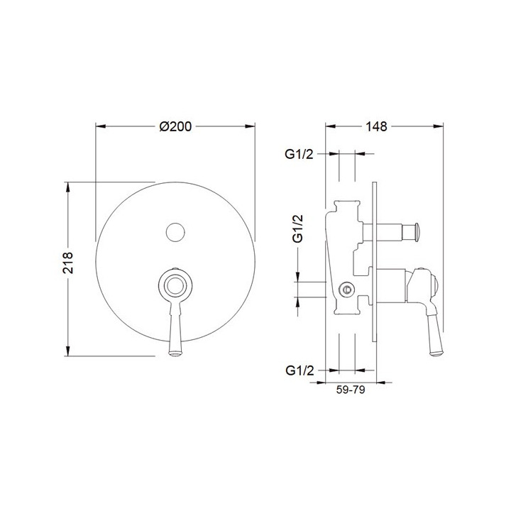 PYTAJ O RABAT ! Bateria prysznicowa Blue Water Denver jednouchwytowa podtynkowa bez przełącznika, 1-odbiornik, chrom 
