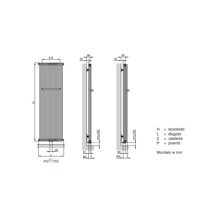 Grzejnik Zehnder Metropolitan MEP 805x400 mm - biały- sanitbuy.pl
