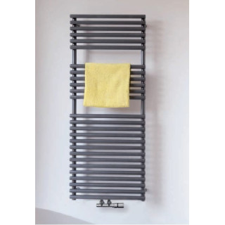 Grzejnik Zehnder Charleston Bar 149,2 x 48,5 cm, wersja 2-kolumnowa, z chromowanym uchwytem na ręczniki - biały