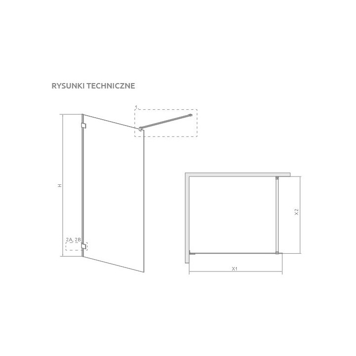 Drzwi prysznicowe walk-in Radaway Essenza Pro 8 Gold, 130x200cm, szkło przejrzyste, profil złoty