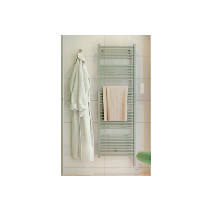 Grzejnik elektryczny Zehnder Subway 129,1 x 45 cm z wbudowaną grzałką po prawej stronie - biały