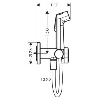 Główka prysznicowa Hansgrohe Bidette 1 jet S EcoSmart dla wody zimnej z uchwytem i wężem prysznicowym 125 cm - chrom