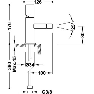 Bateria jednouchwytowa do bidetu, TRES STUDY - 24-K Matowe różowe złoto