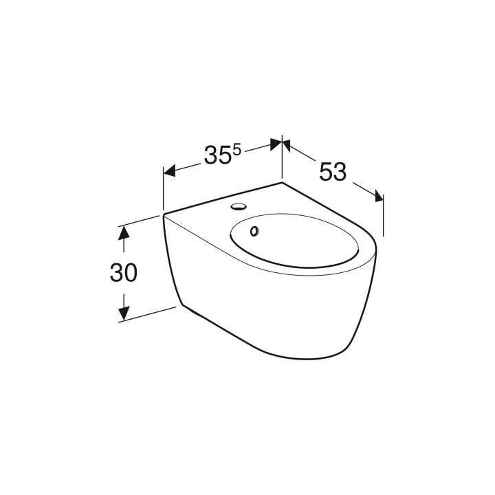 Miska WC Geberit iCon 53x36 cm, bez kołnierza, spłukiwanie wirowe z deską wolnoopadającą - biała