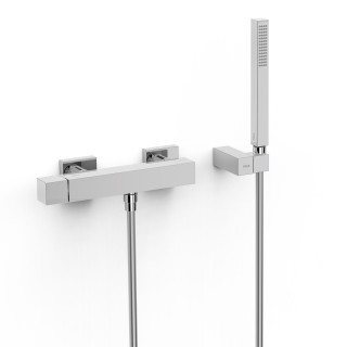 Bateria Tres Cuadro-Tres natryskowa ścienna ze słuchawką- sanitbuy.pl