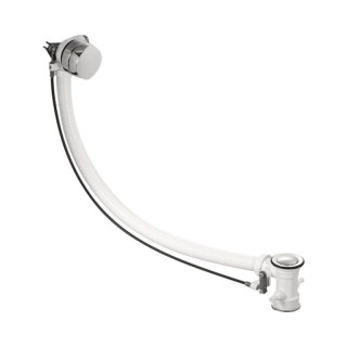 Zestaw przelewowo-odpływowy Duravit Quadroval, z napełnianiem wody przez korek, dla wanien z hydromasażem z wąską krawędzią, chr