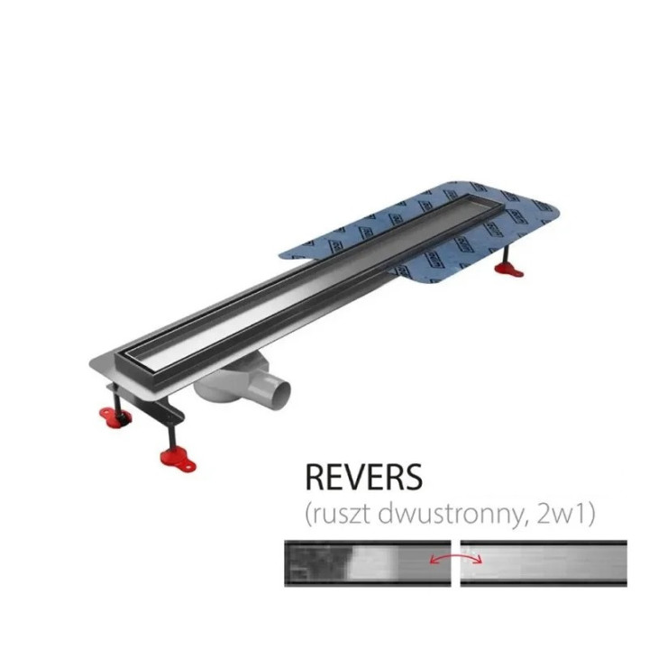 Odpływ liniowy Wiper New Premium Revers z kołnierzem, 80 cm, syfon drop 35 - szlif