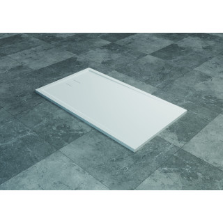 Brodzik z konglomeratu SanSwiss Livada W20AS prostokątny 110x80 cm - biały