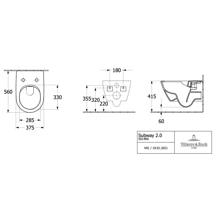 Miska Villeroy & Boch Subway 2.0 wisząca - sanitbuy.pl