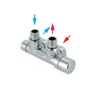 Armatura przyłączeniowa do Zehnder Yucca, osłona długa, do zasilania mix - chrom