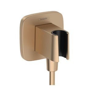 Przyłącze wody Hansgrohe FixFit Q, z uchwytem prysznicowym, złoty optyczny polerowany