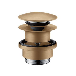 Komplet odpływowy Push-Open do umywalek i bidetów Hansgrohe, czarny chrom szczotkowany