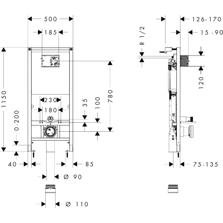 Przycisk spłukujący Hansgrohe iFrame Element E - brąz szczotkowany