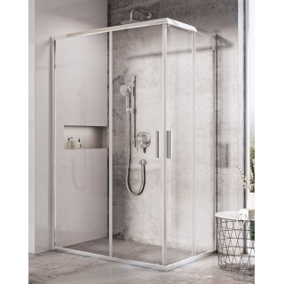 Kabina prysznicowa Ravak Blix II NBLRV2, czteroczęściowa narożna 90x90x195 cm, szkło przezroczyste z warstwą AntiCalc, profil ch