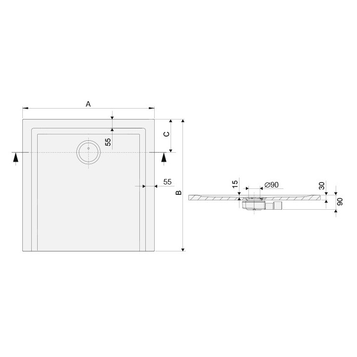 Brodzik Sanplast Free Line B/FREE 100x100x9+ST11- sanitbuy.pl