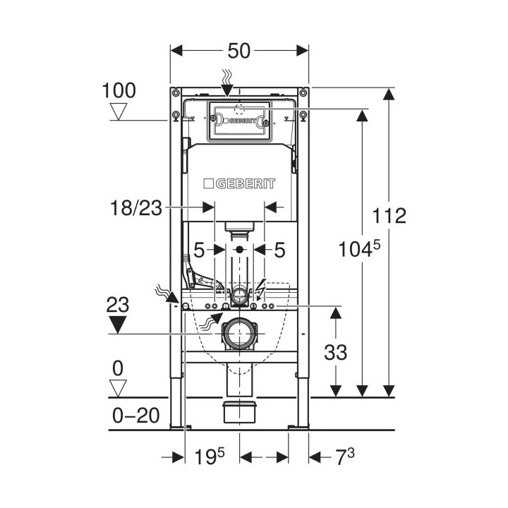 Stelaż podtynkowy Geberit DuofixBasic H112 do WC, UP100, Delta