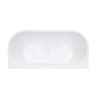 Wanna przyścienna Besco Vica, 150x80cm, akrylowa, biała + maskownica syfonu z przelewem czarna