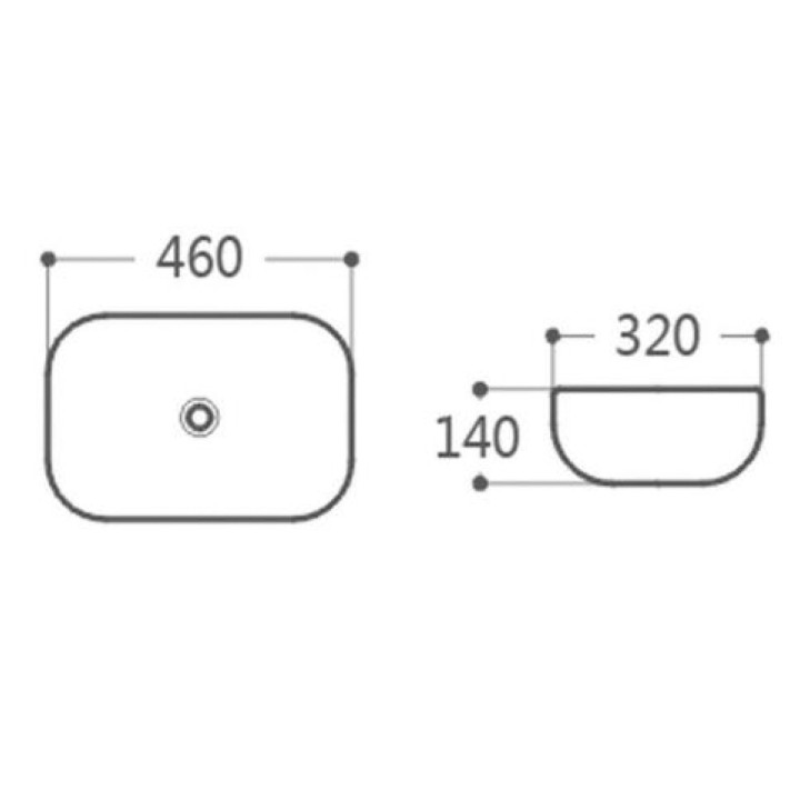 Umywalka nablatowa Corsan Lugo okrągła 35,5x12 cm z korkiem klik-klak białym