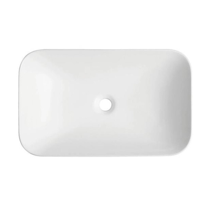 Umywalka nablatowa Corsan Olvena owalna 60x40x15 cm z korkiem klik-klak białym