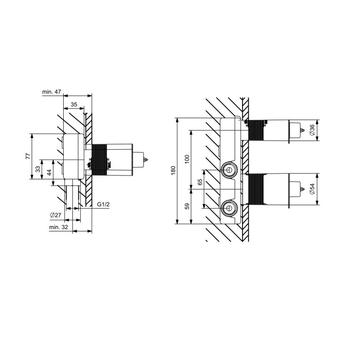 Bateria umywalkowa HansaGenesis z bocznym uchwytem mieszacza, stojąca, jednouchwytowa - chrom