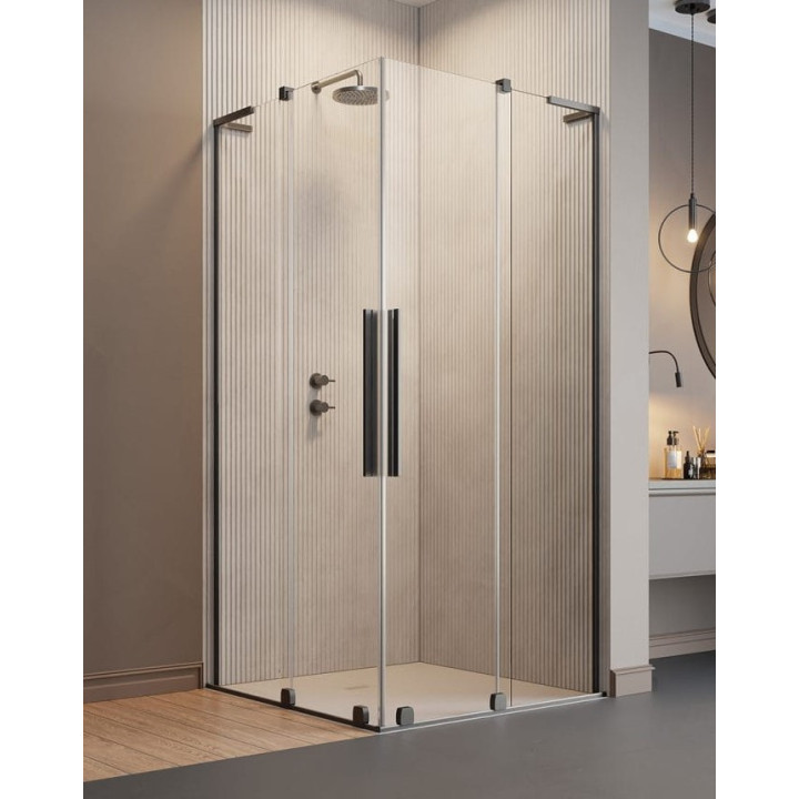 Kabina Radaway Furo SL KDD 80, profil chrom połysk, szkło przejrzyste, część lewa