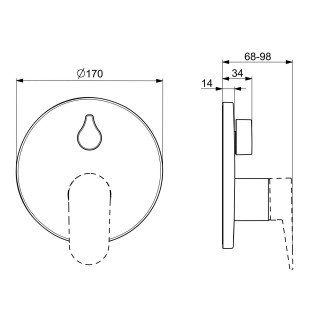 Bateria umywalkowa HansaGenesis, element natynkowy, wylewka 20,3 cm - chrom