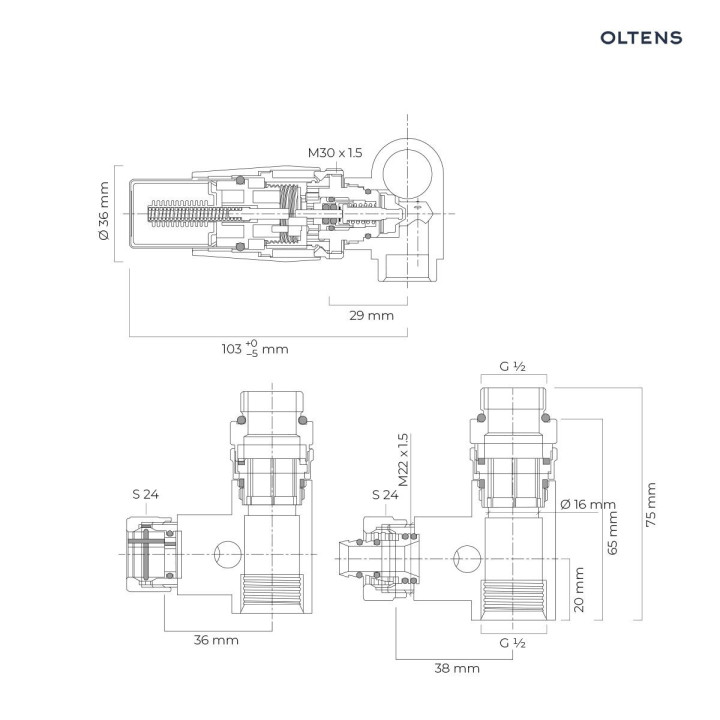 Grzejnik dekoracyjny Oltens Stang 180x31,5 cm - miedź szczotkowana