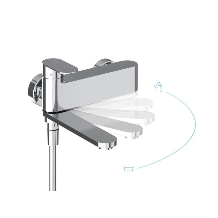 Bateria wannowa Ravak 10 naścienna, chrom