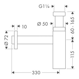 Syfon ozdobny Hansgrohe Flowstar S, czarny mat