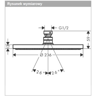 Głowica prysznicowa Hansgrohe Croma 280 1jet, okrągła, czarny mat