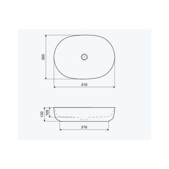 Umywalka nablatowa, Excellent Actima Filina 2.0, 63x42cm, bez przelewu, biały