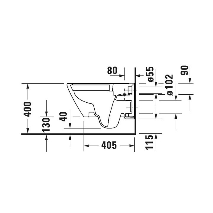 Miska WC wisząca Duravit D-Code, 54x35,5 cm HygieneGlaze, z półką - biała