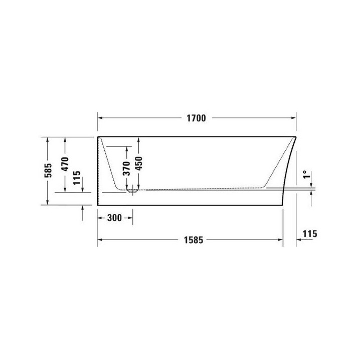 Wanna narożna lewa Duravit Cape Cod, 190x90cm, 1 ukośne opracie, bezszwowa obudowa, biała