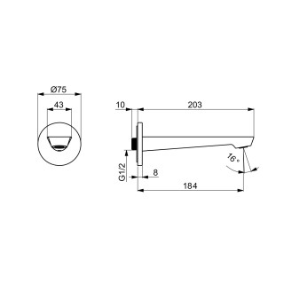 Bateria bidetowa HansaGenesis, stojąca, jednouchwytowa - chrom
