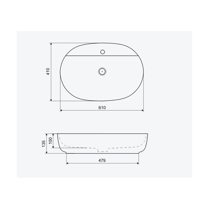 Umywalka nablatowa, Excellent Jima, 51x36 cm owalna - biały połysk