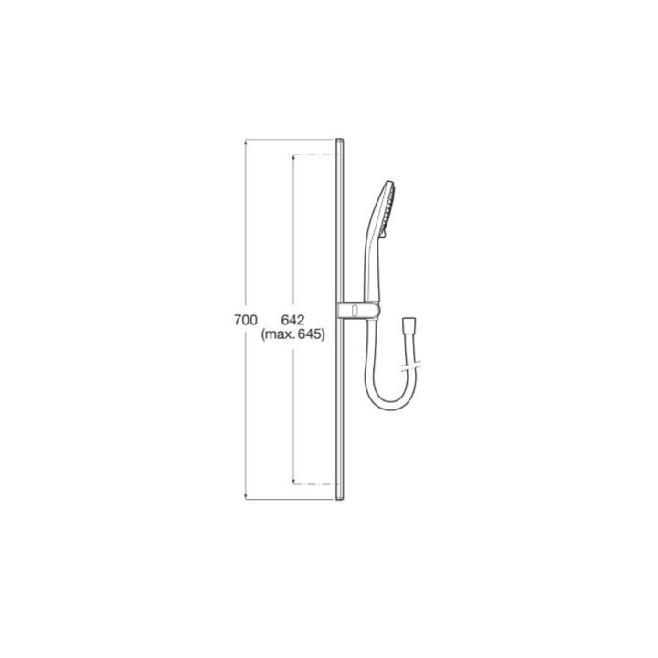 Drążek prysznicowy Roca Sensum, 700 mm - czarny mat