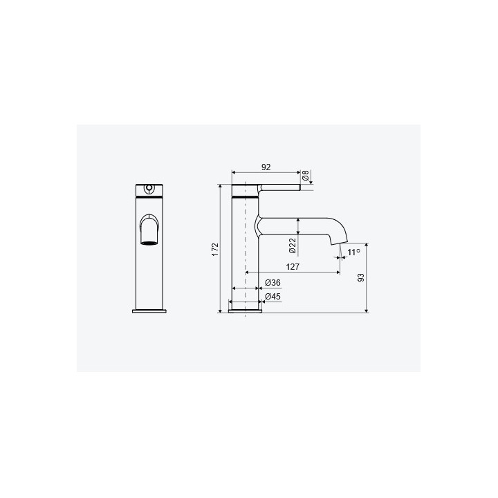 Bateria umywalkowa Excellent Glad stojąca, chrom