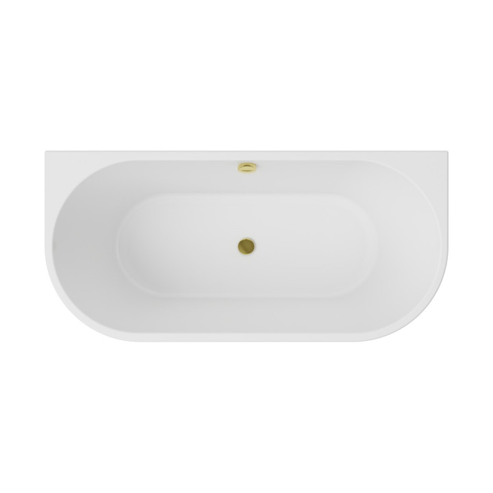 Wanna przyścienna Besco Vica New, 170x80 cm, akrylowa, biała + klik-klak biały z przelewem slim 