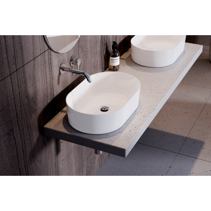 Umywalka nablatowa Besco Lova B&W 34x53 cm - biało-czarna