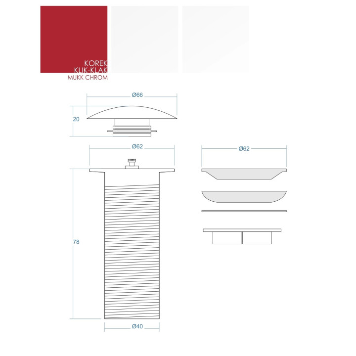 Bateria umywalkowa Corsan Lugo wysoka - złoty połysk