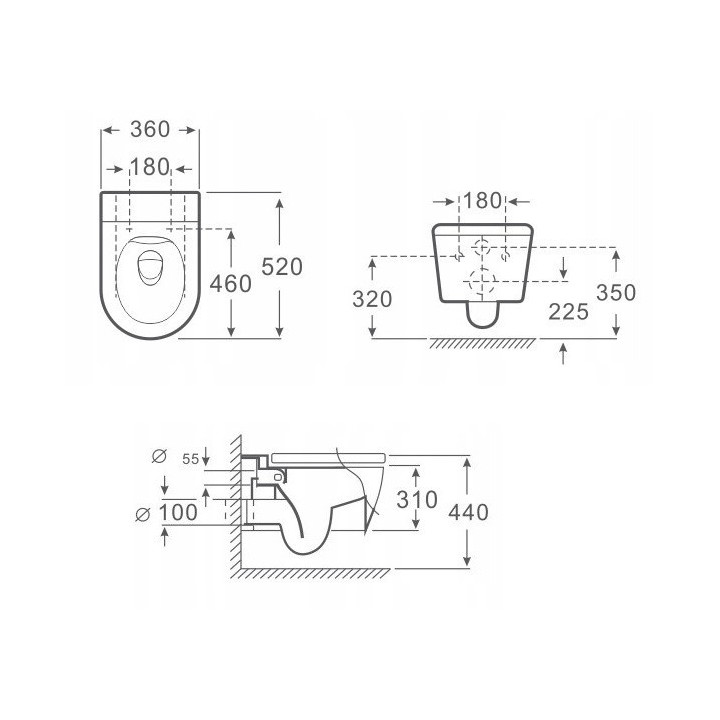 Umywalka nablatowa Corsan Olvena owalna 60x42,5x14,5 cm bez korka - biała