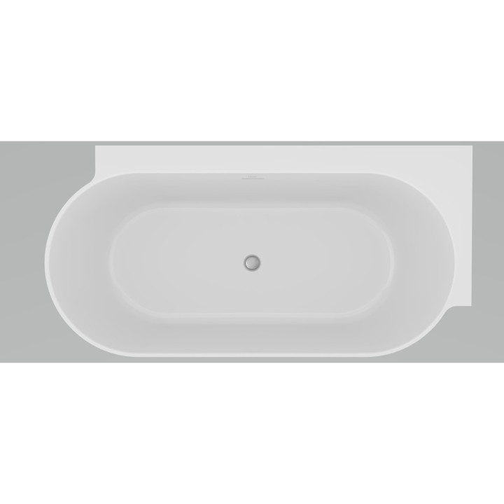 Wanna wolnostojąca do ściany Ravak Freedom Wall II Tec, akrylowa,170x87 cm - biała, osłona odpływu biała