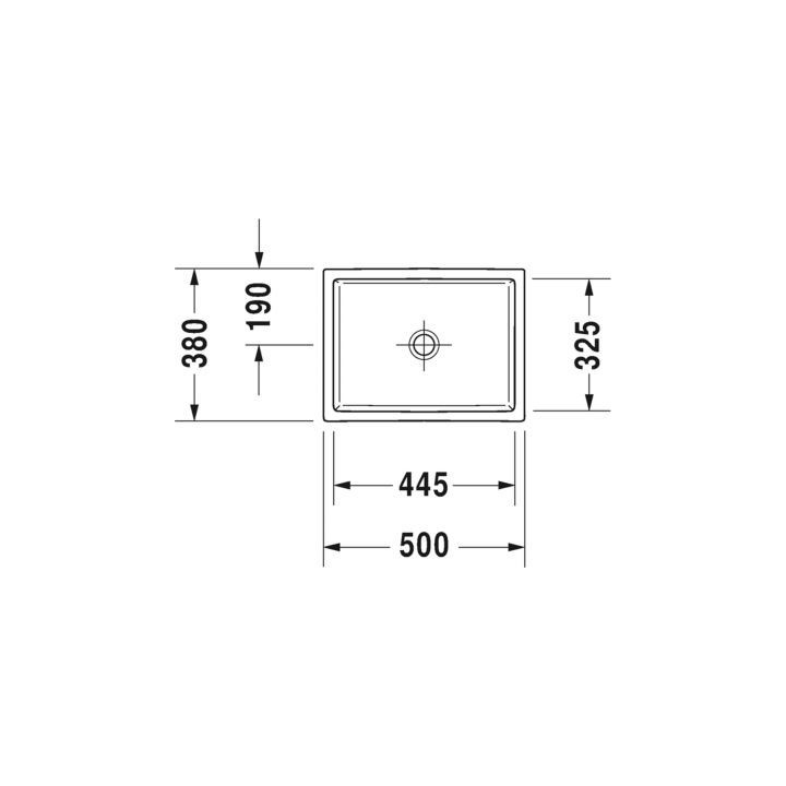 Umywalka meblowa mała Duravit Vero Air, 50x25cm, otwór na baterię po prawej stronie, bez przelewu, biała