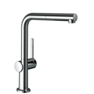 Bateria kuchenna Hansgrohe Talis M54, jednouchwytowa, z wyciąganą wylewką, 2jet, sBox - czarny chrom szczotkowany