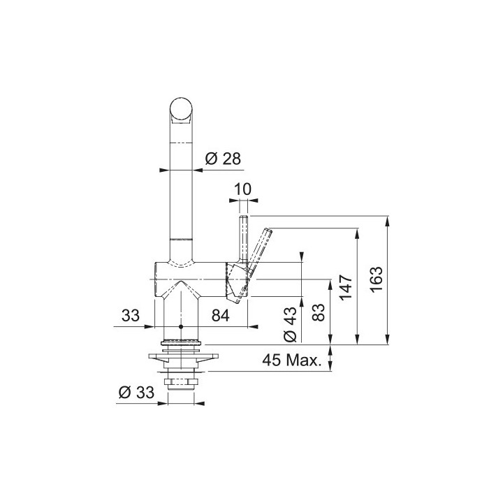 Bateria z wyciąganą wylewką Franke MYTHOS PULL-OUT - stal szlachetna