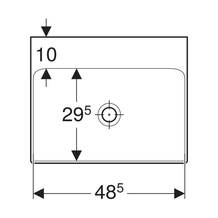 Umywalka mała Geberit One 50x41 cm, z otworem na baterie, bez przelewu, powłoka KeraTect - biała