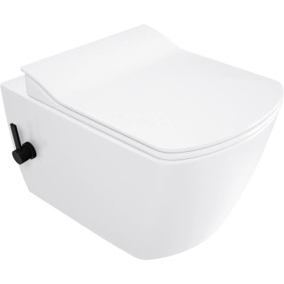 Miska Wc z deską bezkołnierzową, Deante Round, biała