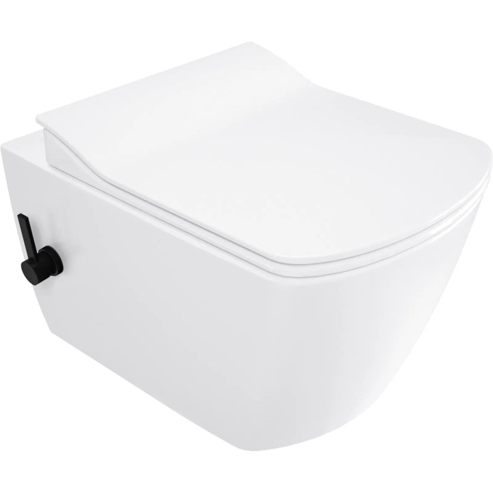 Miska Wc z deską bezkołnierzową, Deante Round, biała