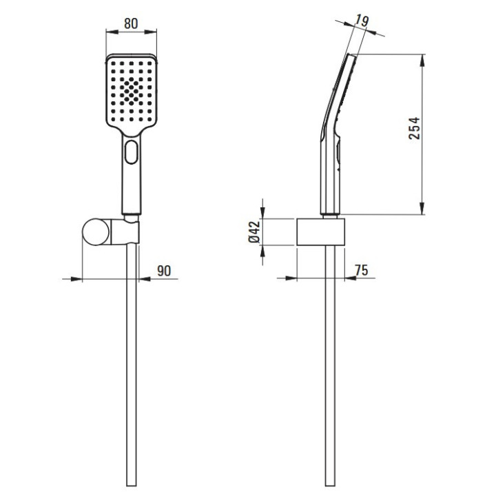 Bateria prysznicowa Deante Blur podtynkowa, bez przełącznika natrysku - titanium