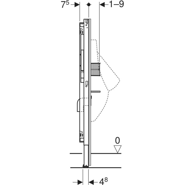 Stelaż Geberit Duofix do pisuaru uniwersalny, dla armatury ukrytej, H112-130